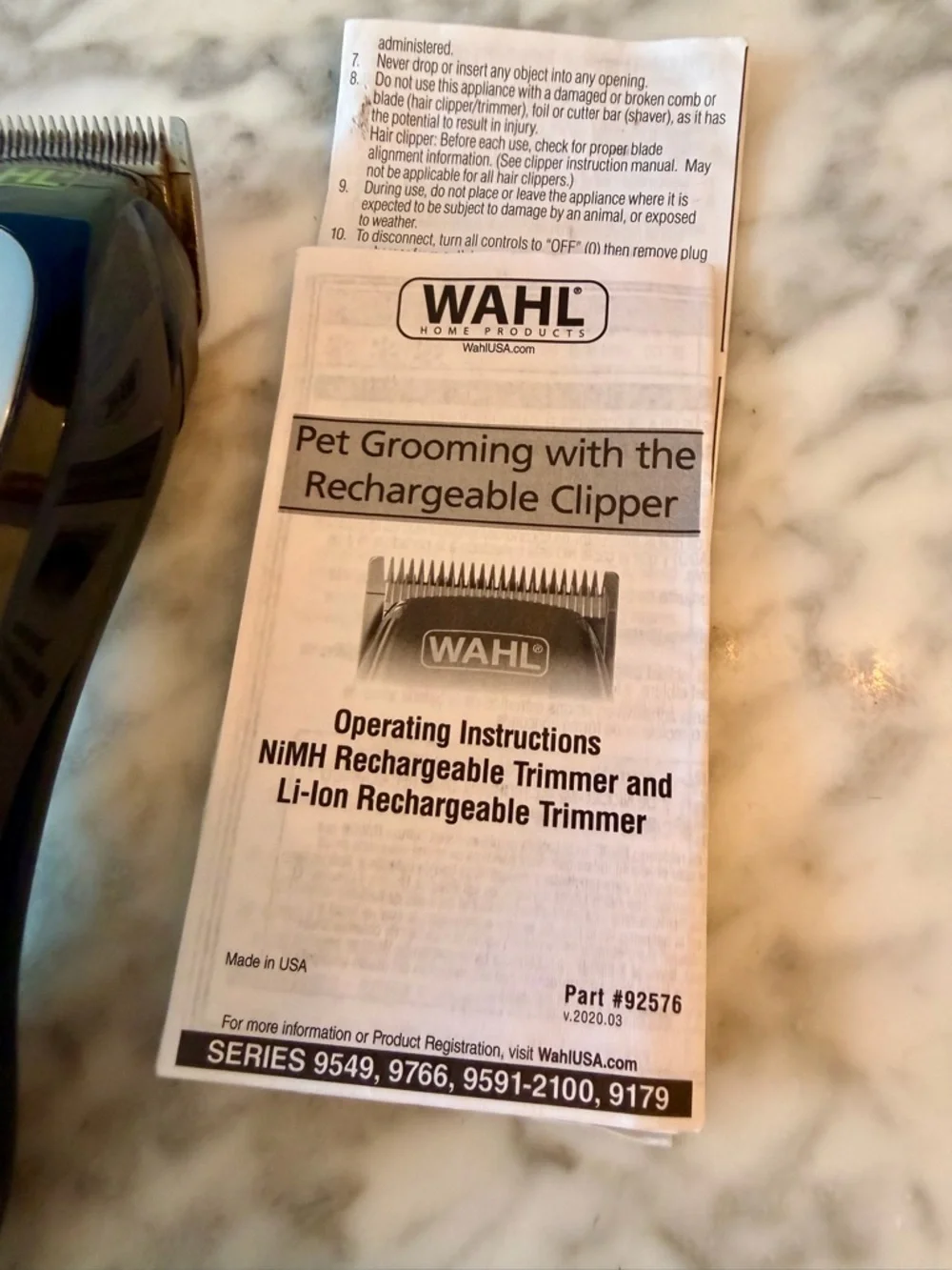 Wahl Lithium Ion Pro Series Rechargeable Pet Clipper Heavy Duty Clipper Kit